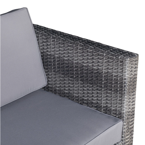 Rootz Lounge set - Garden set - Storage baskets - Benches - Seating set - Side table - Gray - Poly rattan - Steel