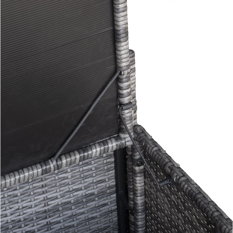 Rootz Lounge set - Garden set - Storage baskets - Benches - Seating set - Side table - Gray - Poly rattan - Steel