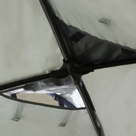 Rootz Party tent - Garden pavilion - Pavilion - Sun protection - Weatherproof - Polyester - Cream - White - Blue 4 x 4 x 2.5 m