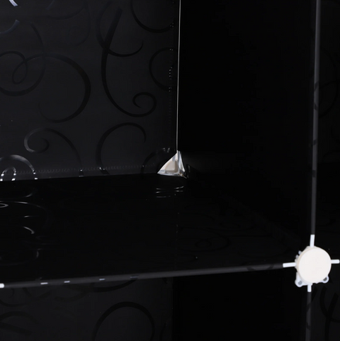 Rootz Kleiderschrank – Lagerschrank – Fachschrank – Kleiderstange – Würfel – Schwarz – Weiß – 111 x 47 x 145 cm