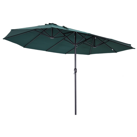Rootz Parasol - Market Parasol - Large Parasol - Double Parasol - Water-repellent - Polyester - Green/Cream/Grey/Coffee/Black/Red - L460 x W270 x H240 cm