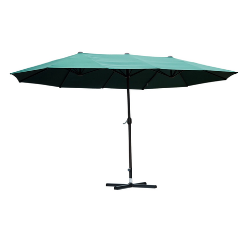 Rootz Parasol - Market Parasol - Large Parasol - Double Parasol - Water-repellent - Polyester - Green/Cream/Grey/Coffee/Black/Red - L460 x W270 x H240 cm