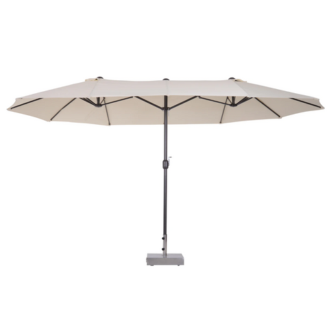 Rootz Parasol - Market Parasol - Large Parasol - Double Parasol - Water-repellent - Polyester - Green/Cream/Grey/Coffee/Black/Red - L460 x W270 x H240 cm