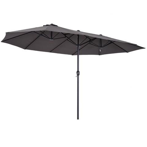 Rootz Parasol - Market Parasol - Large Parasol - Double Parasol - Water-repellent - Polyester - Green/Cream/Grey/Coffee/Black/Red - L460 x W270 x H240 cm