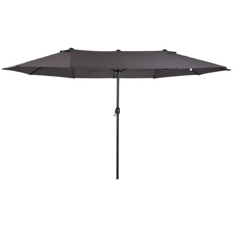 Rootz Parasol - Market Parasol - Large Parasol - Double Parasol - Water-repellent - Polyester - Green/Cream/Grey/Coffee/Black/Red - L460 x W270 x H240 cm