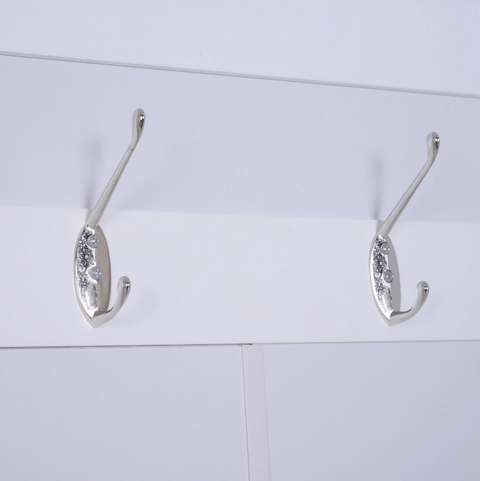 Rootz Garderobenset – Garderobe – 4 Haken – Bank – Stauraum – MDF – Weiß – 80 x 40 x 180 cm 