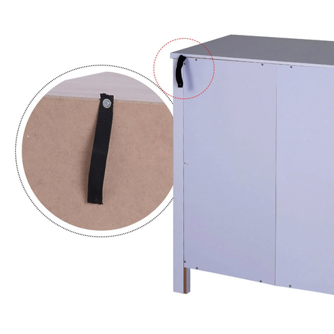 Rootz Chest of Drawers - Sideboard - 5 Drawers - Storage Cabinet - Processed Wood - MDF - White - 79 x 39.5 x 80.5 cm