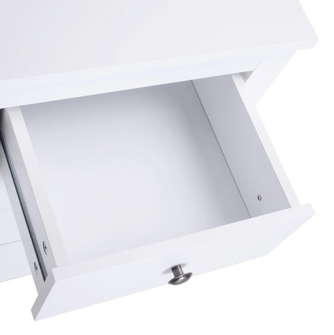 Rootz Chest of Drawers - Sideboard - 5 Drawers - Storage Cabinet - Processed Wood - MDF - White - 79 x 39.5 x 80.5 cm