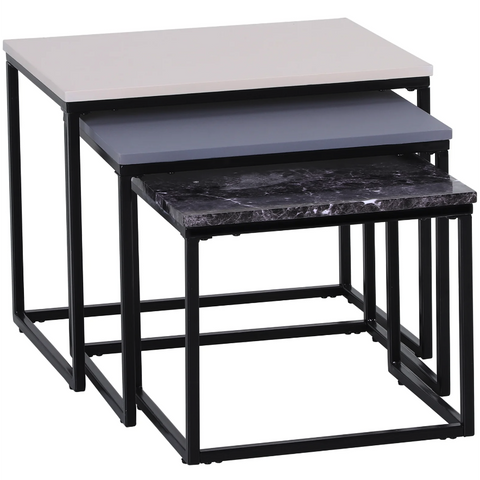 Rootz Salontafels - Set Van 3 - Bijzettafels - Salontafels - Metaal - MDF - Diverse Afmetingen 