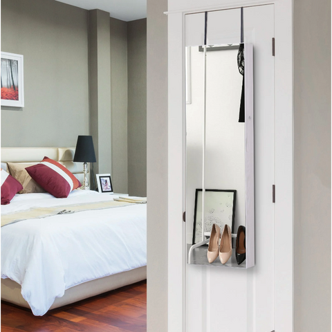 Rootz Sieradenspiegel - Mirrors - Hanging mirrors - Deurbevestiging - LED - MDF - Wit - 37 x 120 x 10 cm