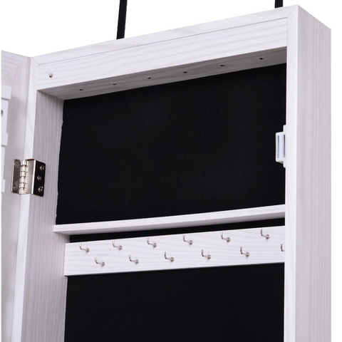 Rootz Sieradenspiegel - Mirrors - Hanging mirrors - Deurbevestiging - LED - MDF - Wit - 37 x 120 x 10 cm