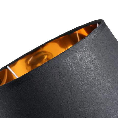 Rootz Table lamp - Standing Lamp - Mood lighting - E27 - 40W - Metal - Black - Fabric - 30 x 30 x 60 cm