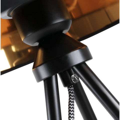 Rootz Table lamp - Standing Lamp - Mood lighting - E27 - 40W - Metal - Black - Fabric - 30 x 30 x 60 cm