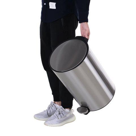 Rootz Prullenbak - Pedaalemmer - 12 L - Binnenemmer - Soft Close - RVS - 30,8 x 48,7 cm - Zilver