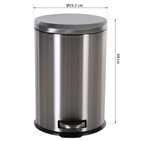 Rootz Prullenbak - Pedaalemmer - 20/30 L - Binnenemmer - Soft Close - RVS - Zilver