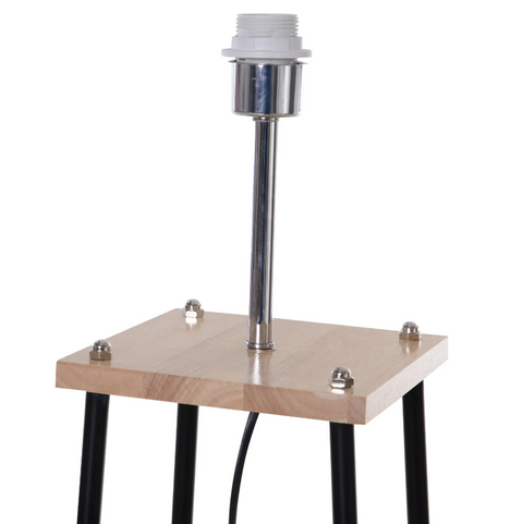 Rootz Floor Lamp - Standing Lamp - 3 Levels - Storage Space - E27 - Foot Switch - Linen - 40 x 40 x 160 cm