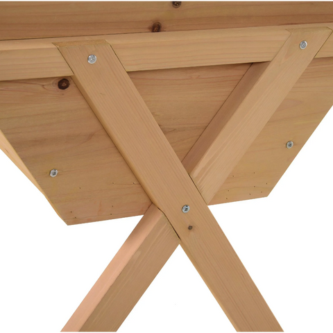 Rootz plantenbak - bloembak - bloembed - verhoogde plantenbak - afvoer - niet-geweven stof - massief hout - bruin - 100 x 70 x 80 cm