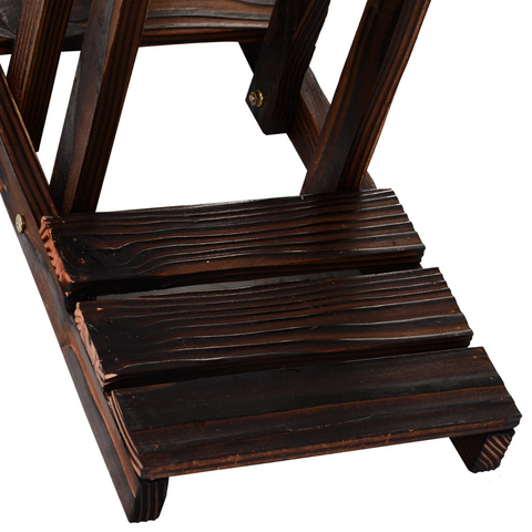 Rootz Plantenrek - Bloementrap - Plantenstandaard - 4 Niveaus - Bruin - Massief Hout - 95 x 25 x 72 cm