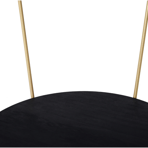 Rootz Salontafel - Bijzettafel - Opbergruimte - Mandvorm - Nachtkastje - Metaal - MDF - Zwart - Goud - 45 x 45 x 48 cm