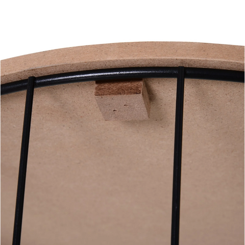 Rootz Salontafel - Bijzettafel - Opbergruimte - Nachtkastje - Mandvorm - Metaal - MDF - Naturel - Zwart - 39,5 x 39,5 x 43 cm