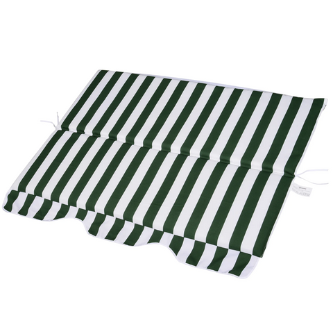 Rootz Garden Swing - Swing Bench - Adjustable Sun Canopy - Metal - Green - White - Polyester - Foam -