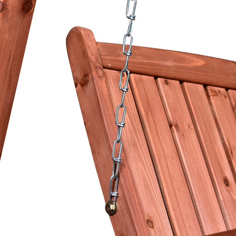 Rootz Gartenschaukel – Schaukelbank – für 2 Personen – Schaukel – Dach – Massivholz – Braun – Grün – 160 x 120 x 165 cm