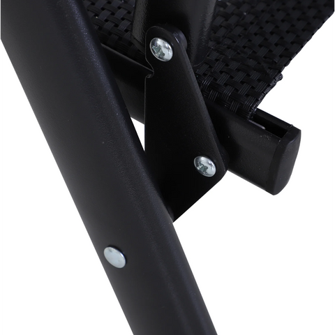 Rootz Gartenstühle – Klappstühle – 2er-Set – Armlehnen – Campingstuhl – Metall – Schwarz – 58 x 64 x 94 cm