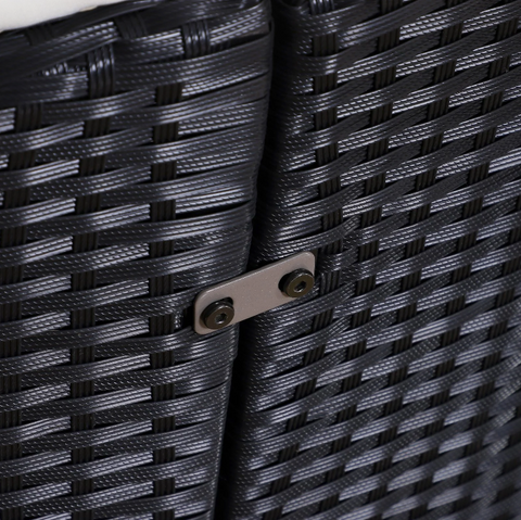 Rootz Zonne-Island - Lounge set - Rattan - Canopy - Seating group - Cushions - Metal - Cream - Black - 180 x 175 x 147 cm