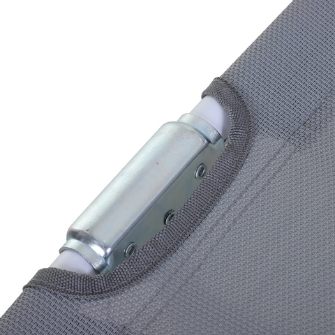 Rootz Liegestuhl – Loungesessel – Strandstuhl – klappbar – 4-lagig – Armlehne – Netz – Stoff – Grau – 160 x 66 x 80 cm