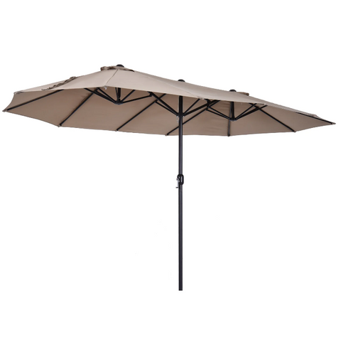 Rootz Parasol - Market Parasol - Large Parasol - Double Parasol - Water-repellent - Polyester - Green/Cream/Grey/Coffee/Black/Red - L460 x W270 x H240 cm