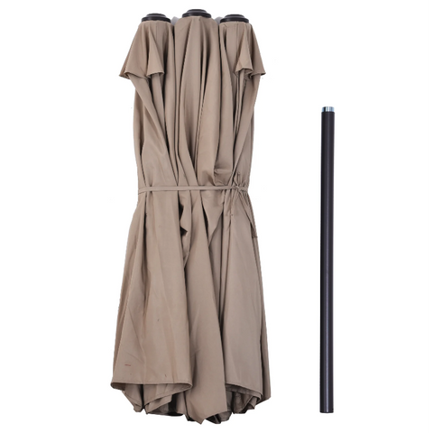 Rootz Parasol - Market Parasol - Large Parasol - Double Parasol - Water-repellent - Polyester - Green/Cream/Grey/Coffee/Black/Red - L460 x W270 x H240 cm