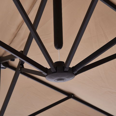 Rootz Parasol - Market Parasol - Large Parasol - Double Parasol - Water-repellent - Polyester - Green/Cream/Grey/Coffee/Black/Red - L460 x W270 x H240 cm