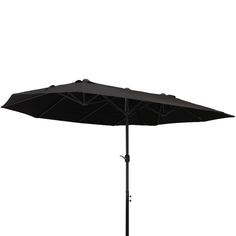 Rootz Parasol - Market Parasol - Large Parasol - Double Parasol - Water-repellent - Polyester - Green/Cream/Grey/Coffee/Black/Red - L460 x W270 x H240 cm