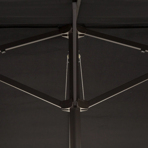 Rootz Parasol - Market Parasol - Large Parasol - Double Parasol - Water-repellent - Polyester - Green/Cream/Grey/Coffee/Black/Red - L460 x W270 x H240 cm