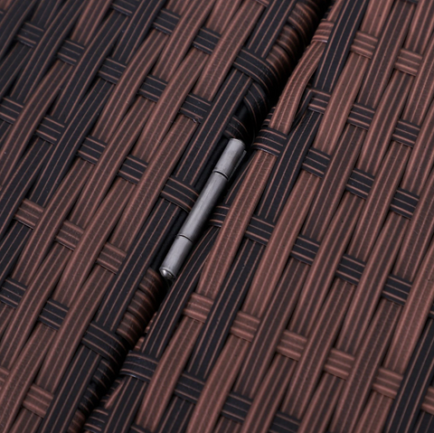 Rootz Lounger - Loungebed - Ligbed - 2-Persoons - 5-Laags - Metaal - Blauw - Wit - Rotan - Bruin - 195 x 120 x 28 cm 