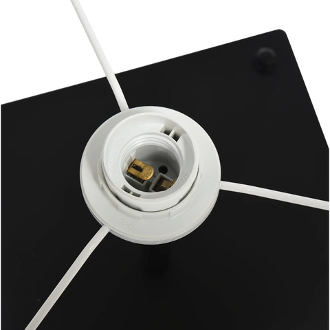 Rootz Floor Lamp - Mood Lighting - High Lamp - Storage Space - 3 Levels - Cotton - Polyester - Metal - Black - 34.5 x 34.5 x 150 cm