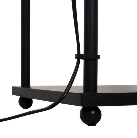 Rootz Floor Lamp - Mood Lighting - High Lamp - Storage Space - 3 Levels - Cotton - Polyester - Metal - Black - 34.5 x 34.5 x 150 cm