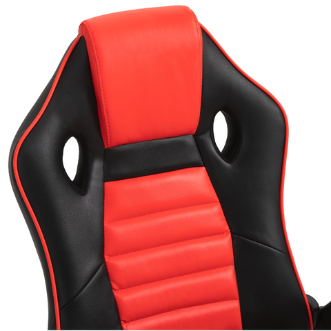 Rootz Game Stuhl - Bürostuhl - Gaming - Verstellbare Armlehne - Kunstleder - Ergonomisch - Rot - Schwarz - 62 x 63 x 105-114 cm