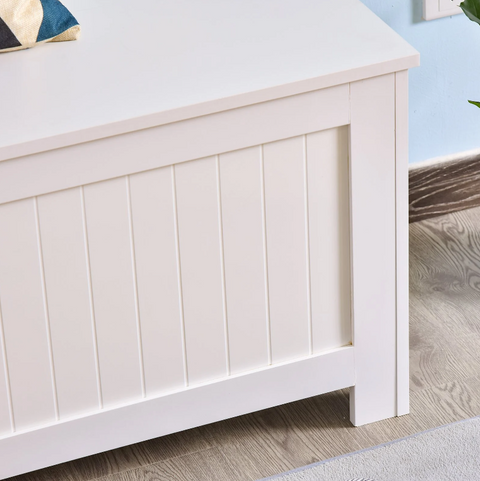 Rootz Schoenendoos - Schoenenbank - Opbergbox - Boxbank - MDF - Wit - 81 x 40 x 46 cm