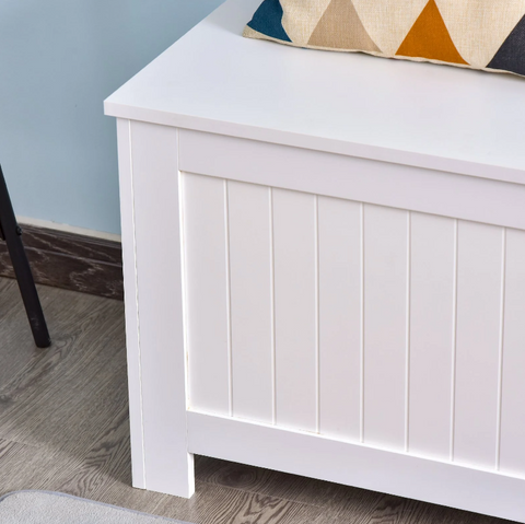 Rootz Schoenendoos - Schoenenbank - Opbergbox - Boxbank - MDF - Wit - 81 x 40 x 46 cm