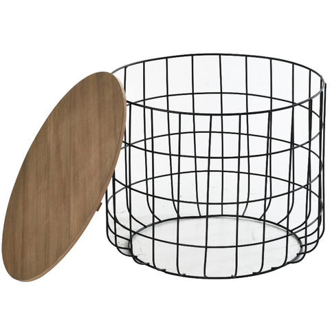 Rootz Side Tables - Coffee Tables - Set Of 2 - Steel - Processed Wood - Black - Brown