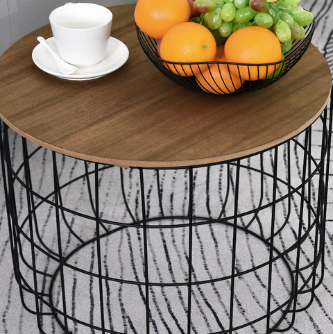 Rootz Side Tables - Coffee Tables - Set Of 2 - Steel - Processed Wood - Black - Brown