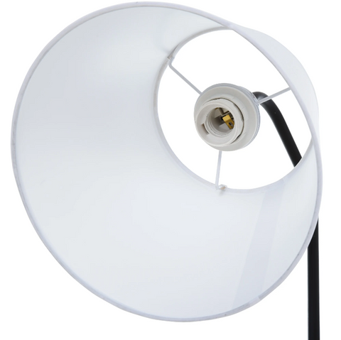 Rootz Floor Lamp - Arc Lamp - Shelf - Standing Lamp - Wood - Steel - White - 42 x 42 x 144 cm