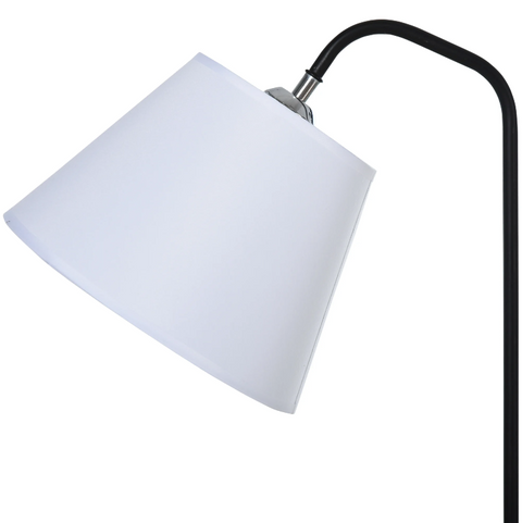 Rootz Floor Lamp - Arc Lamp - Shelf - Standing Lamp - Wood - Steel - White - 42 x 42 x 144 cm