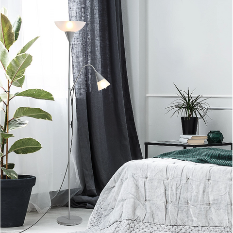 Rootz Floor Lamp - Standing Lamp - Adjustable - Two Lamps - Design - Silver - 28 x 28 x 179.5 cm