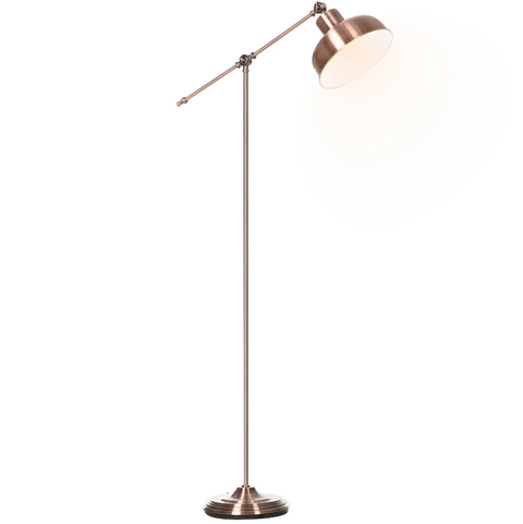 Rootz Floor Lamp - Standing Lamp - Adjustable Shade - E27 - Metal - Bronze - Industrial - 68.5 x 25 x 148 cm