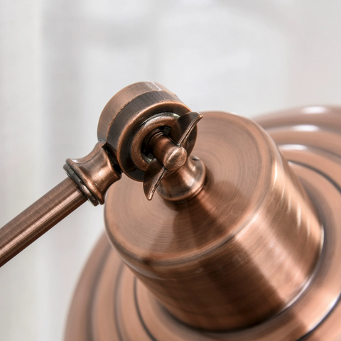 Rootz Floor Lamp - Standing Lamp - Adjustable Shade - E27 - Metal - Bronze - Industrial - 68.5 x 25 x 148 cm