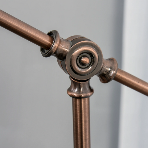 Rootz Floor Lamp - Standing Lamp - Adjustable Shade - E27 - Metal - Bronze - Industrial - 68.5 x 25 x 148 cm