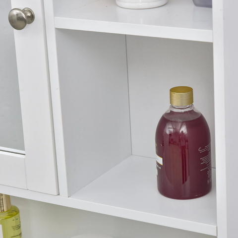 Rootz Muscilteo Mirror cabinet - Bathroom cabinet - Upper cabinet - Open compartments - Storage space - White - MDF - 60 x 18 x 63 cm