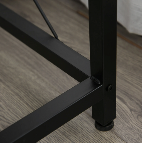 Rootz Corner Desk - Computer Table - L-Shaped - Desktop Stand - Industrial - Processed Wood - Brown - Black - 150 x 150 x 75 cm